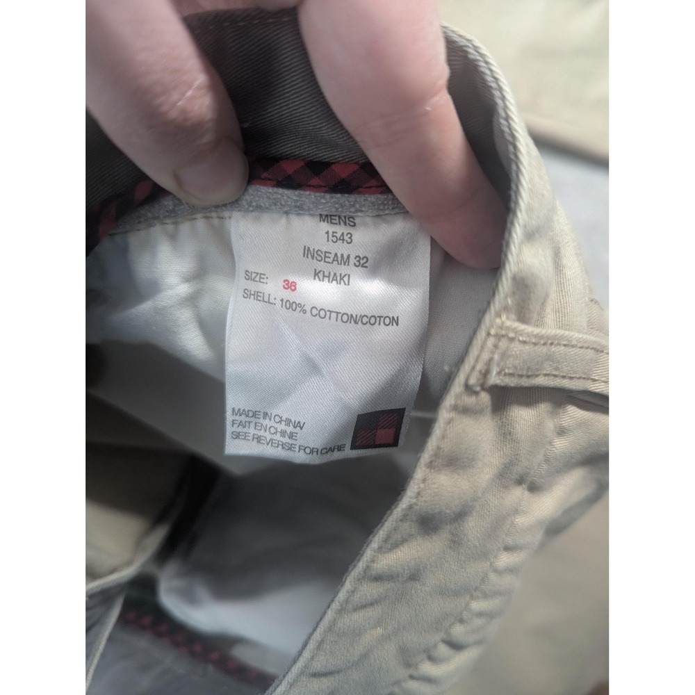 Woolrich Khaki Pants Mens 38x32 Beige Straight Leg 100% Cotton Canvas Chino - Picture 10 of 14